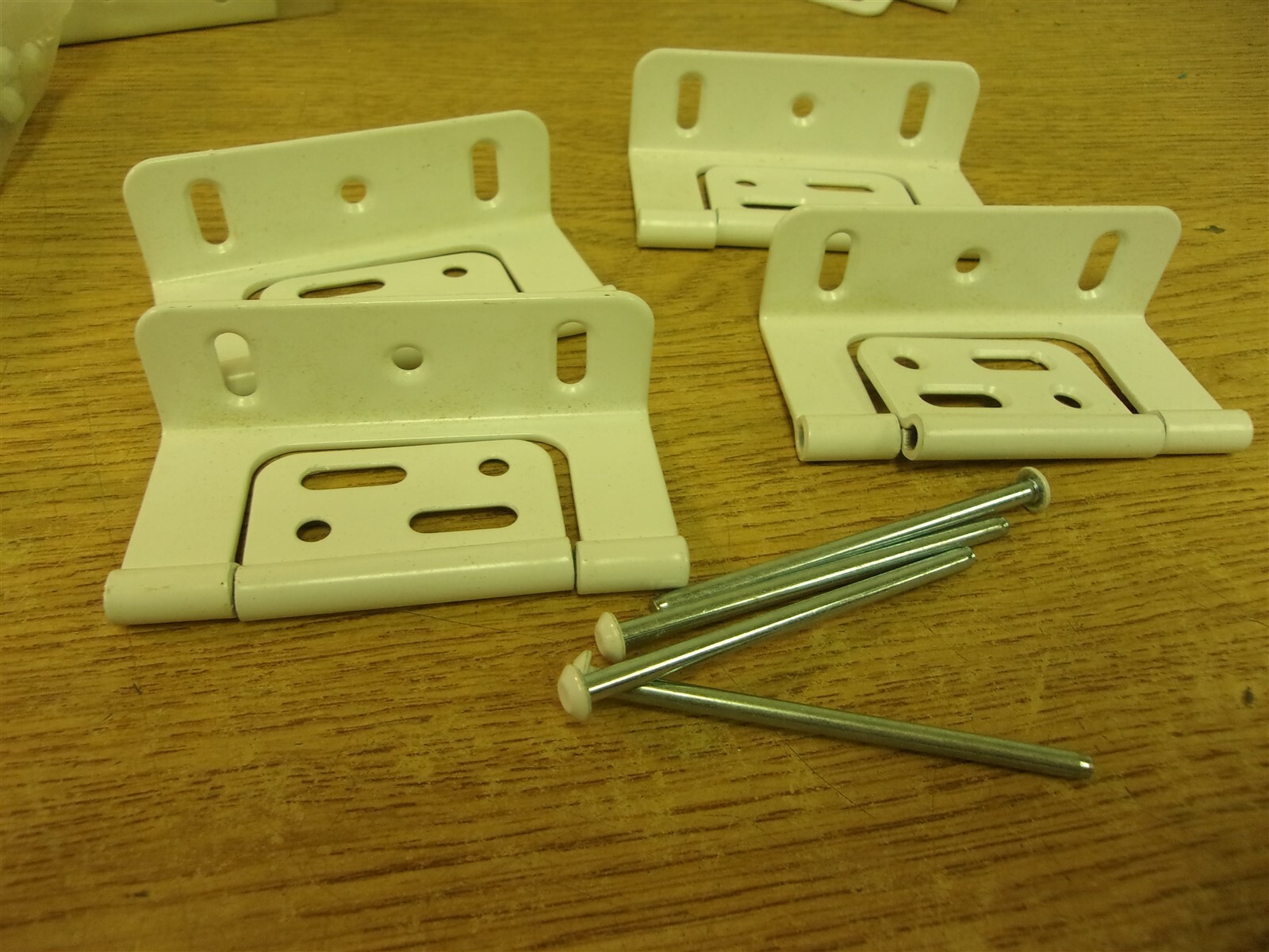 NEW Cabinet Door Hinge Partial Wrape 3″ White Lot of 4 *FREE SHIPPING*
