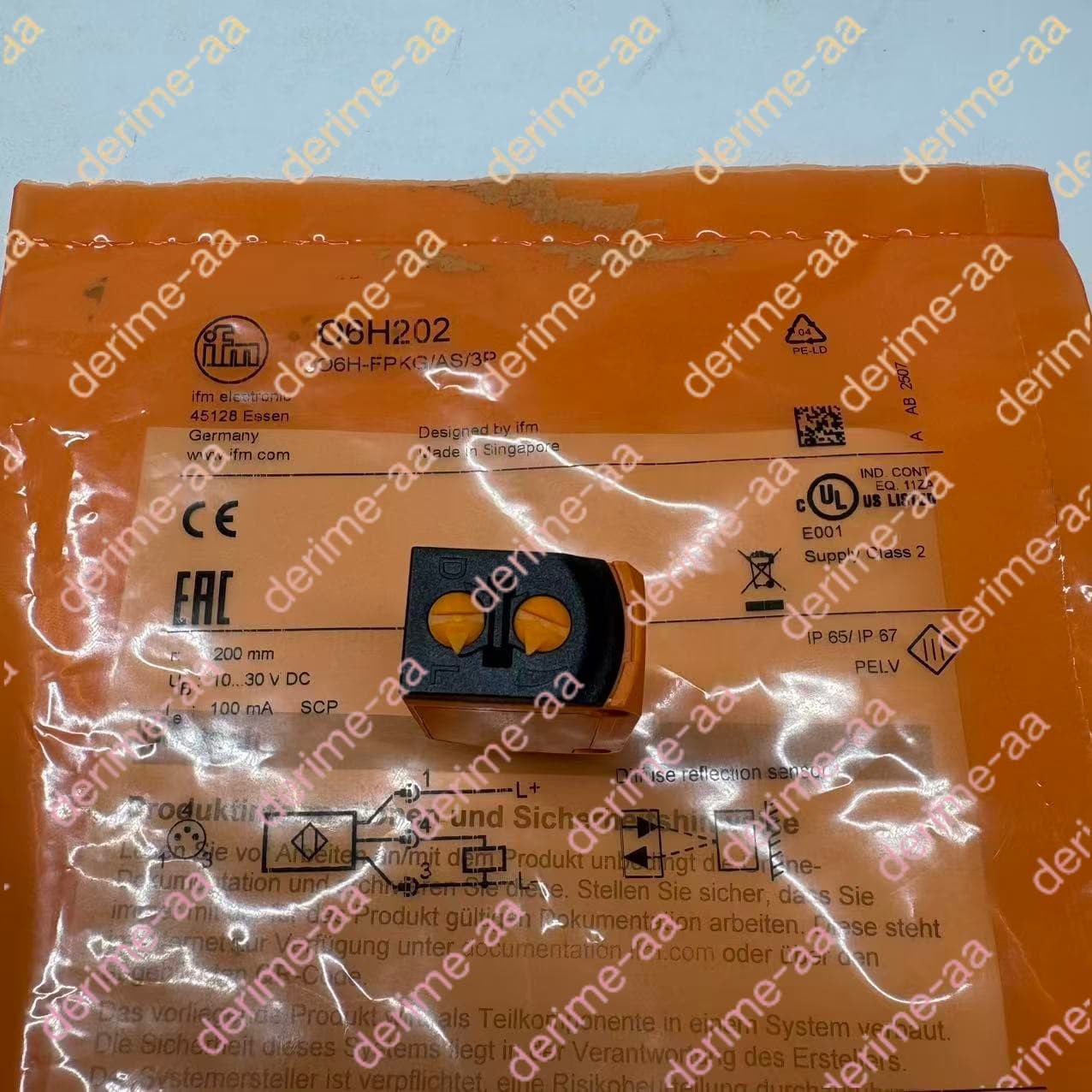 IFM O6H202 O6H-FPKG/AS/3P Photoelectric sensor#1pcs new in box