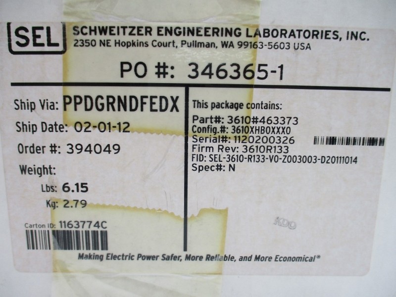 SEL 3610XHB0XXX0 120VAC NSMP