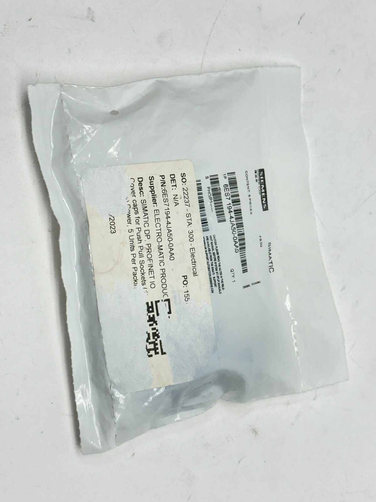 Siemens 6ES7-194-4JA50-0AA0 Profinet IO Cover Caps BAG OF 5