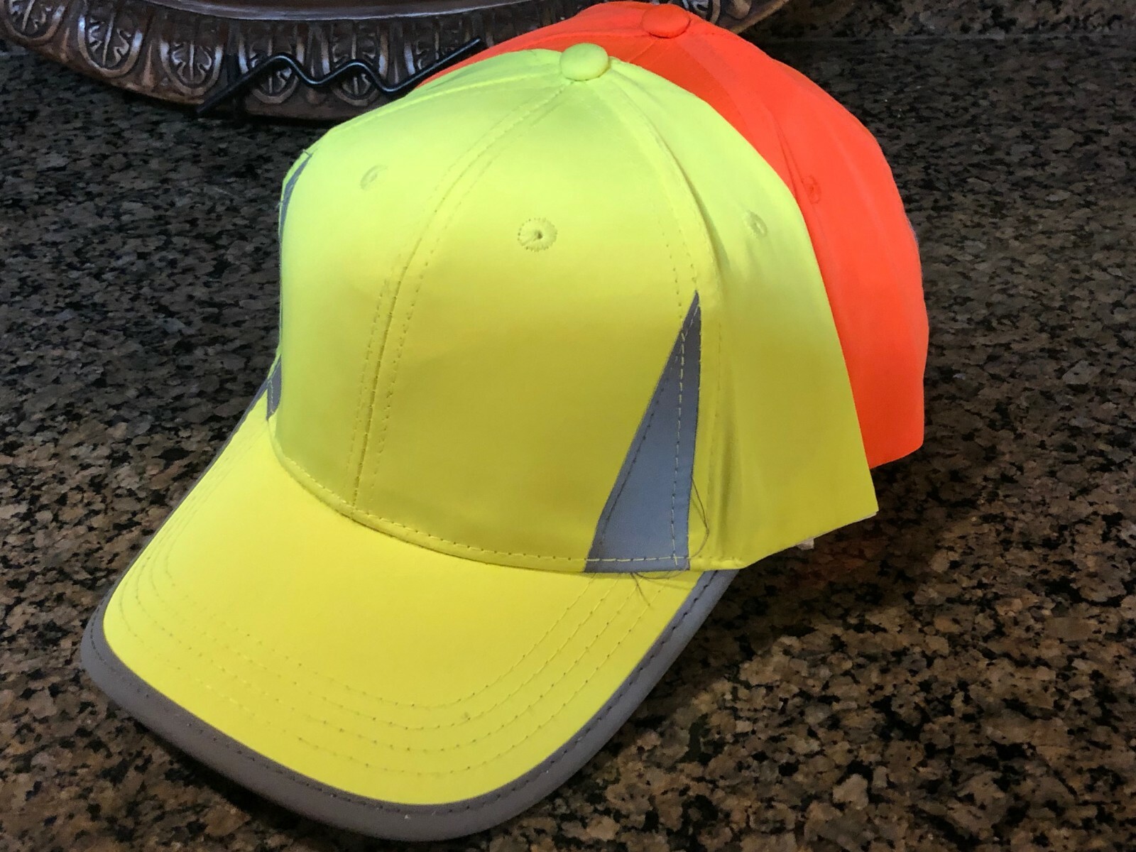 Hi Vis Reflective Cap Safety Baseball hat, flourescent Lime / Orange