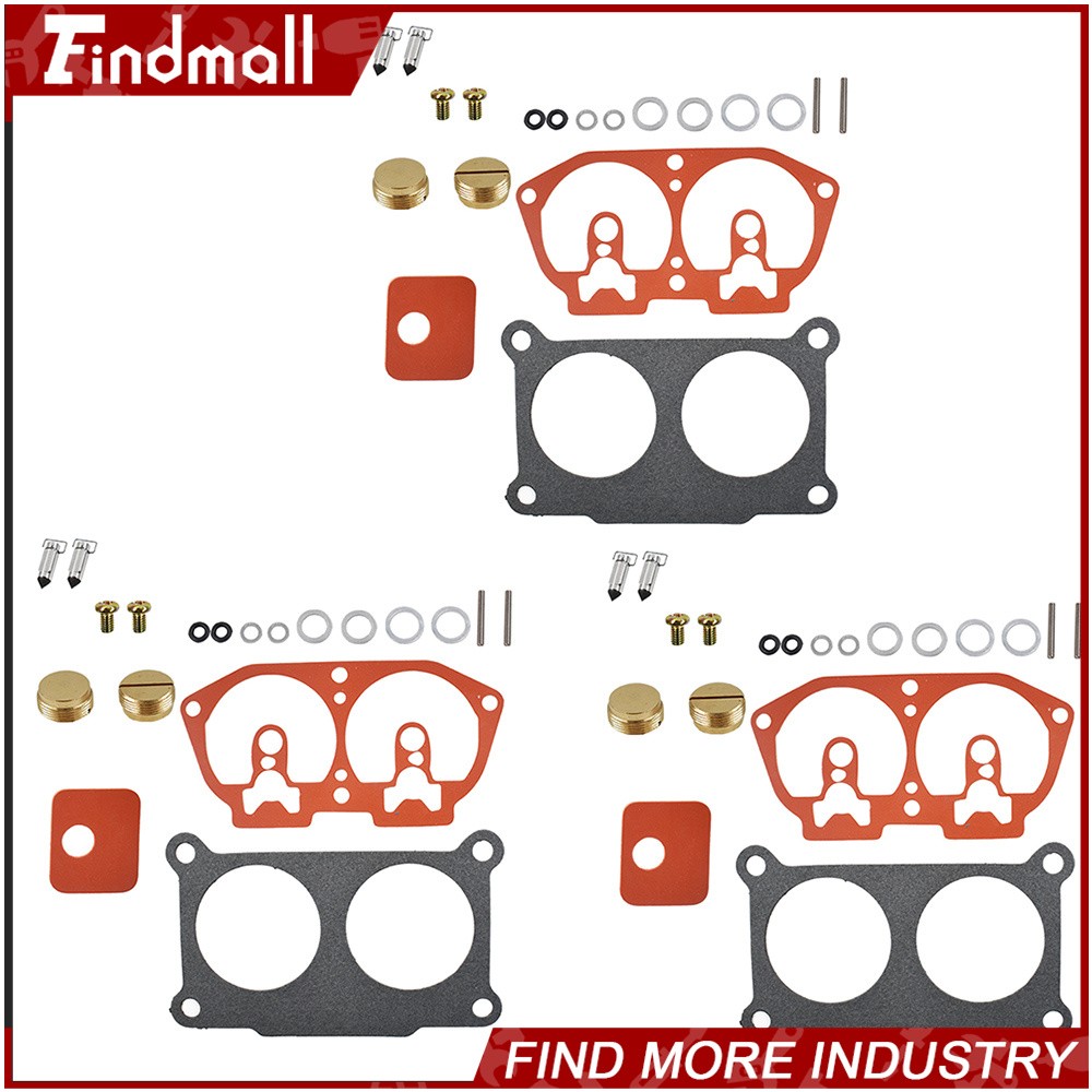 Findmall 3× Carburetor Rebuild Kit For Outboard V-6 For Yamaha 150 175 200 225