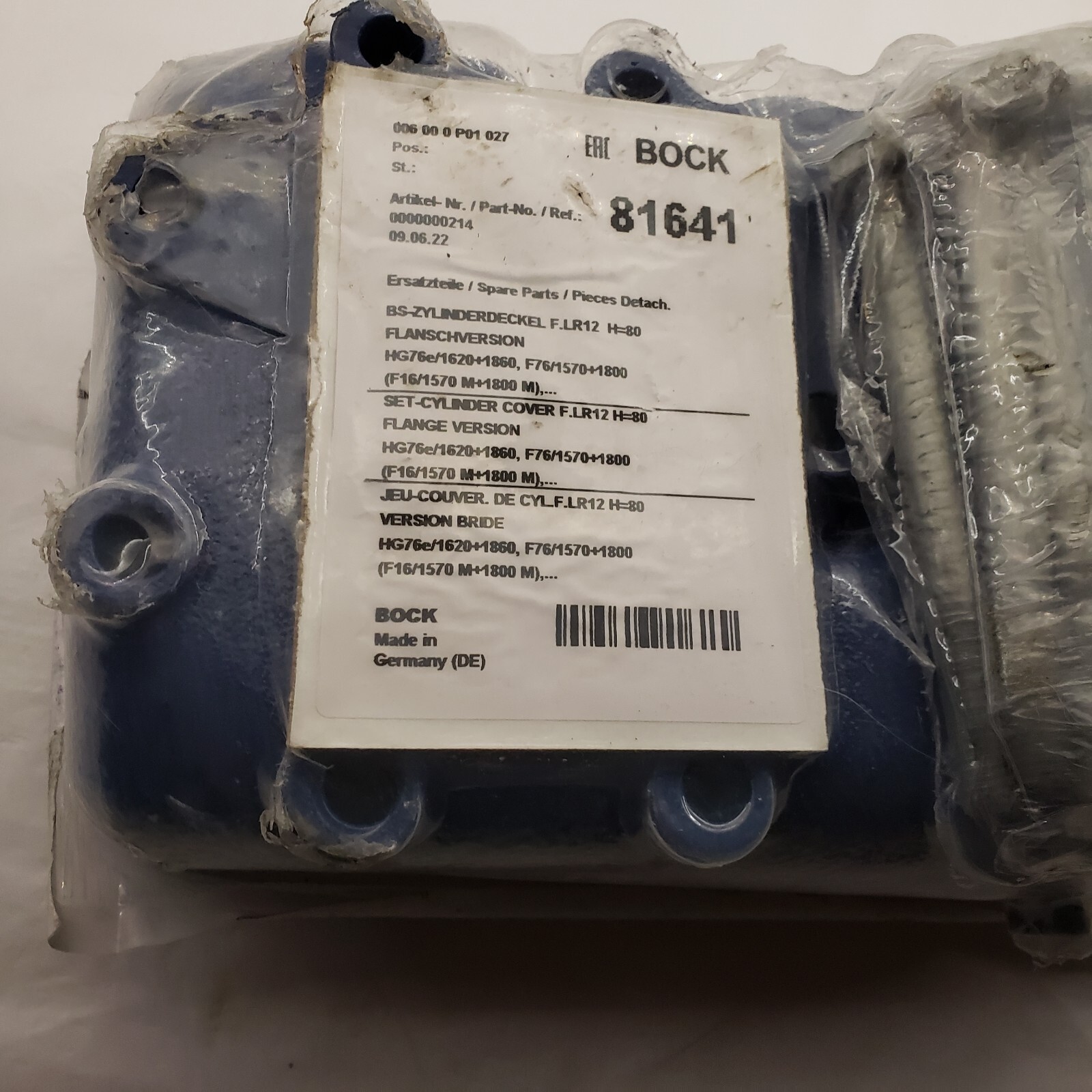 Compressor Block Head 81641 New, 51740 BOCK
