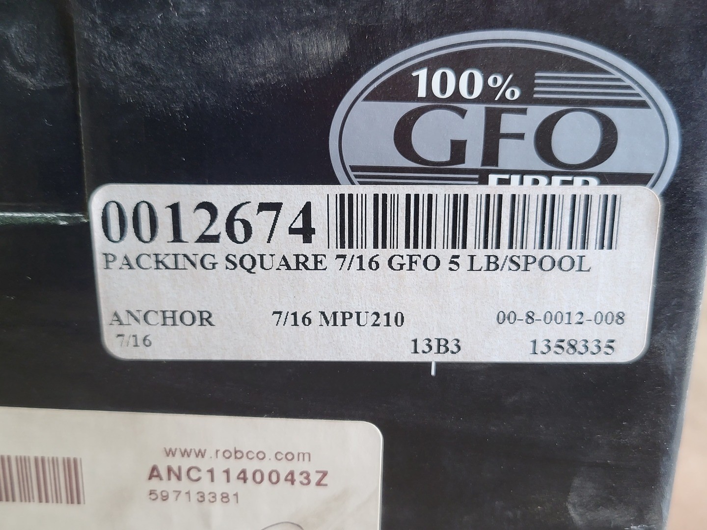 SURPLUS NEW Robco 1140 Compression Packing 7/16″ GFO – Valve Parts