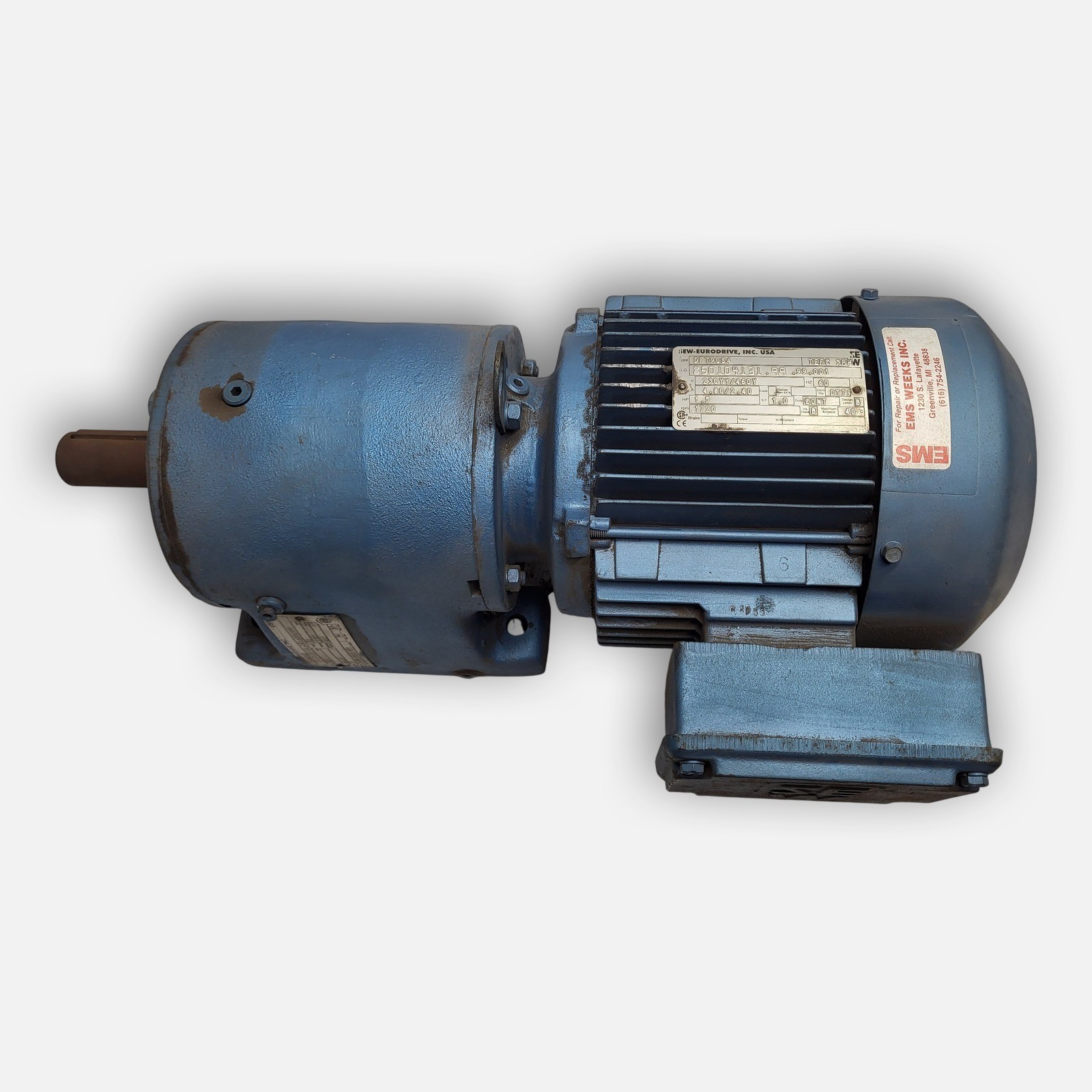 SEW EURORDRIVE R60DT90S4 GEAR MOTOR RATIO 37.55 DFT90S4 1.5HP 1720RPM