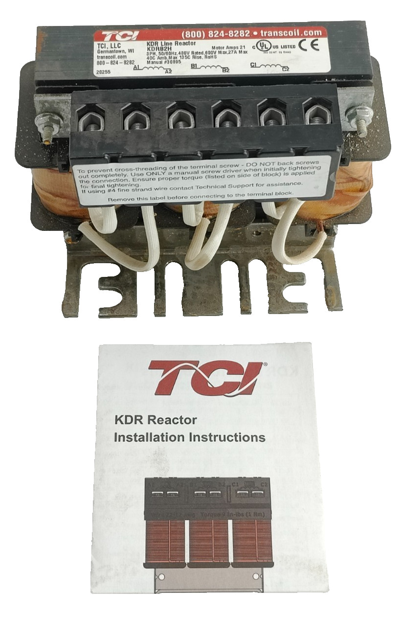 TCI TRANS-COIL KDRB2H KDR DRIVE REACTOR 3-PHASE 27A MAX