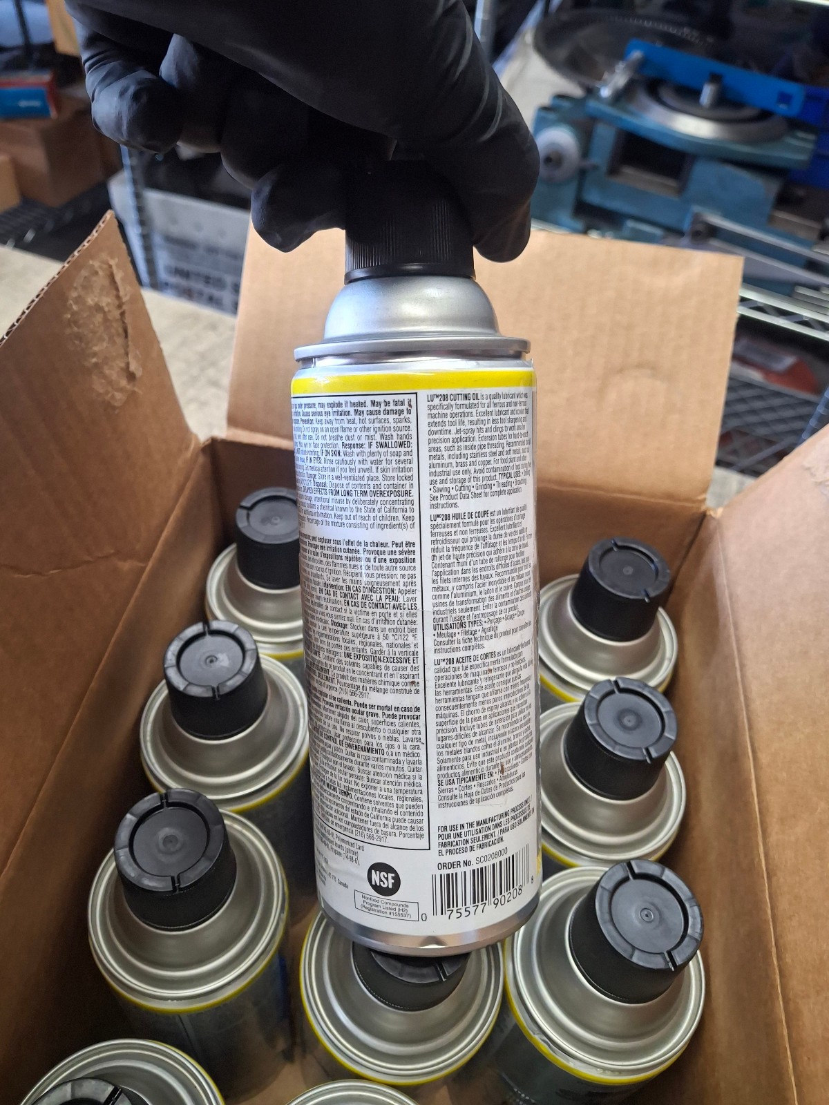 12 QTY. Sprayon LU208 Cutting Oil Fluid 11 oz Aerosol, Petroleum BaseSC0202000