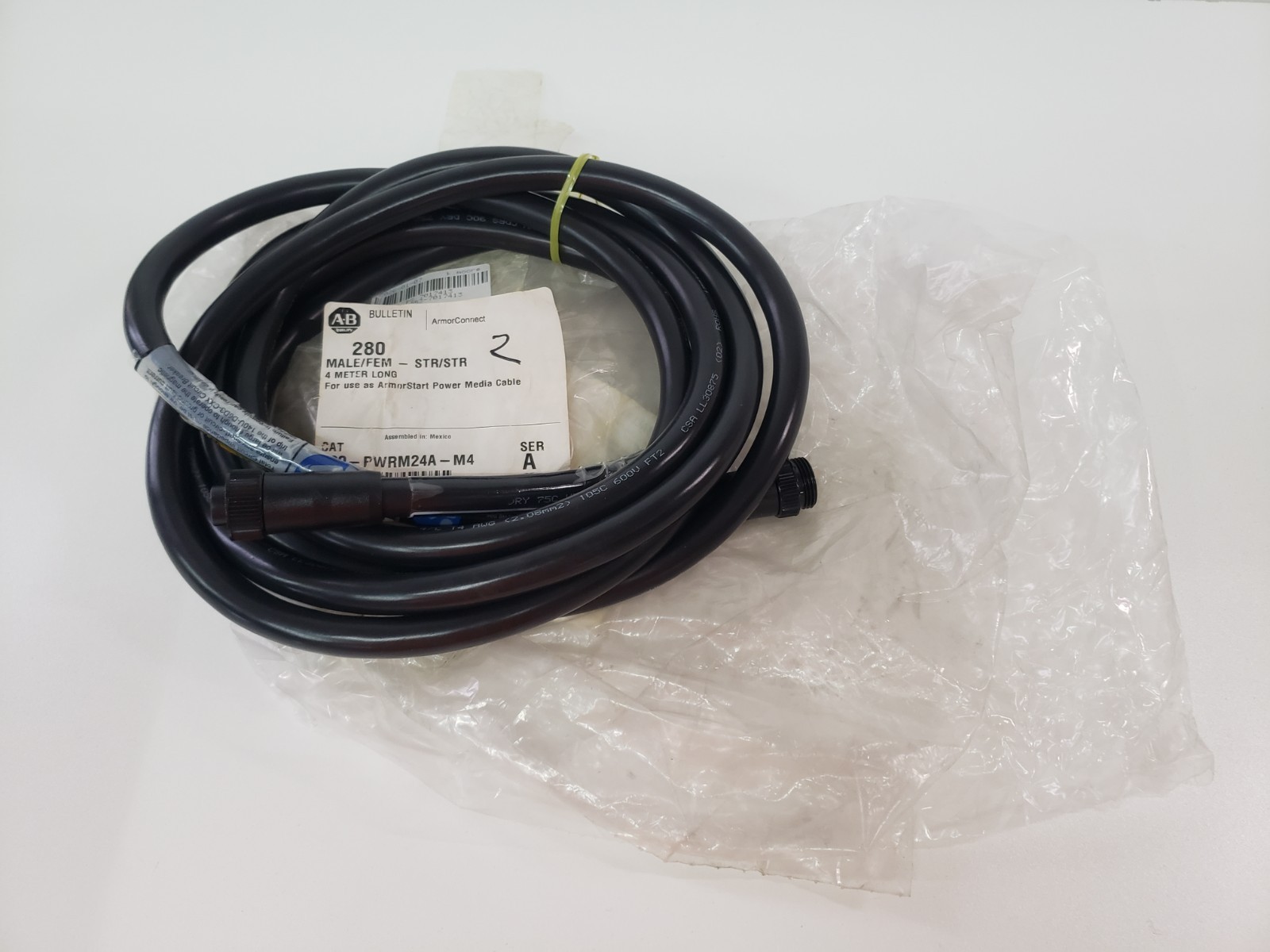 UNUSED – Allen-Bradley 280-PWRM24A-M4 Ser. A Armor Connect Power Media Cable