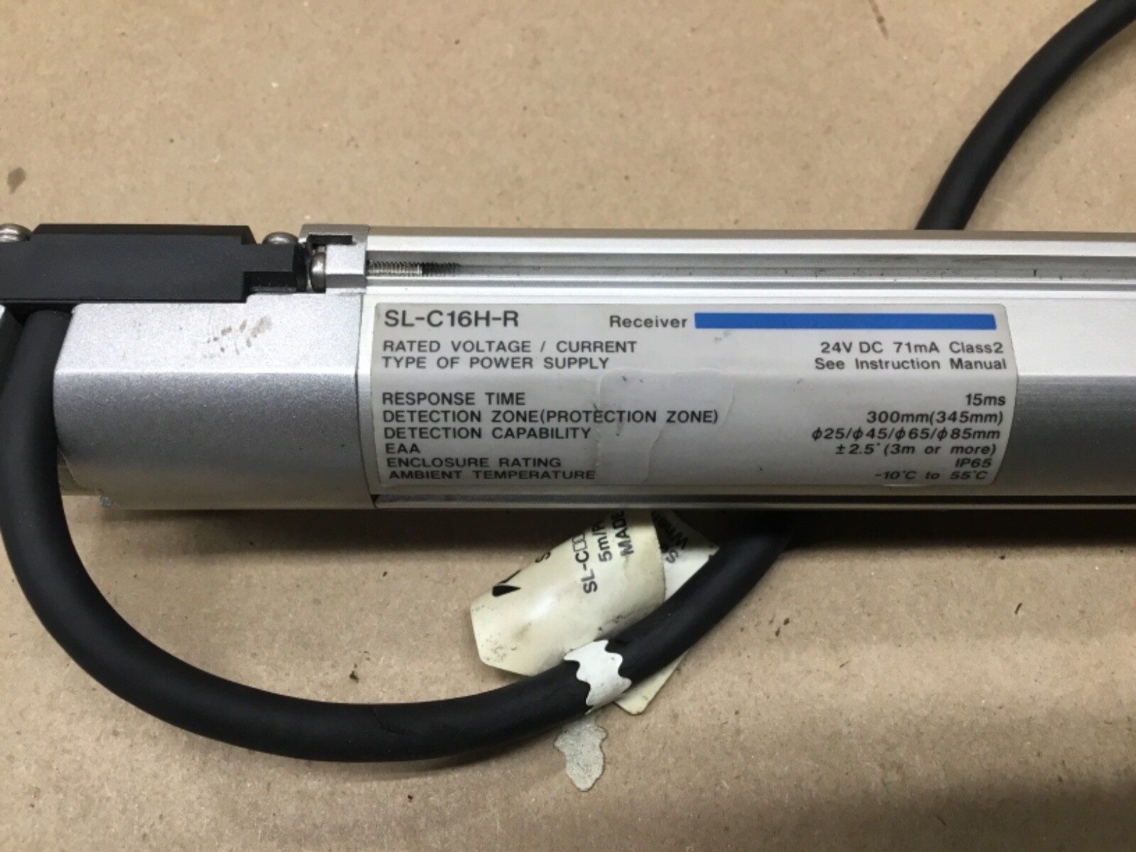 KEYENCE SL-C16H-R SAFETY LIGHT CURTAIN RECEIVER & SL-C16H-T TRANSMITTER #55B45