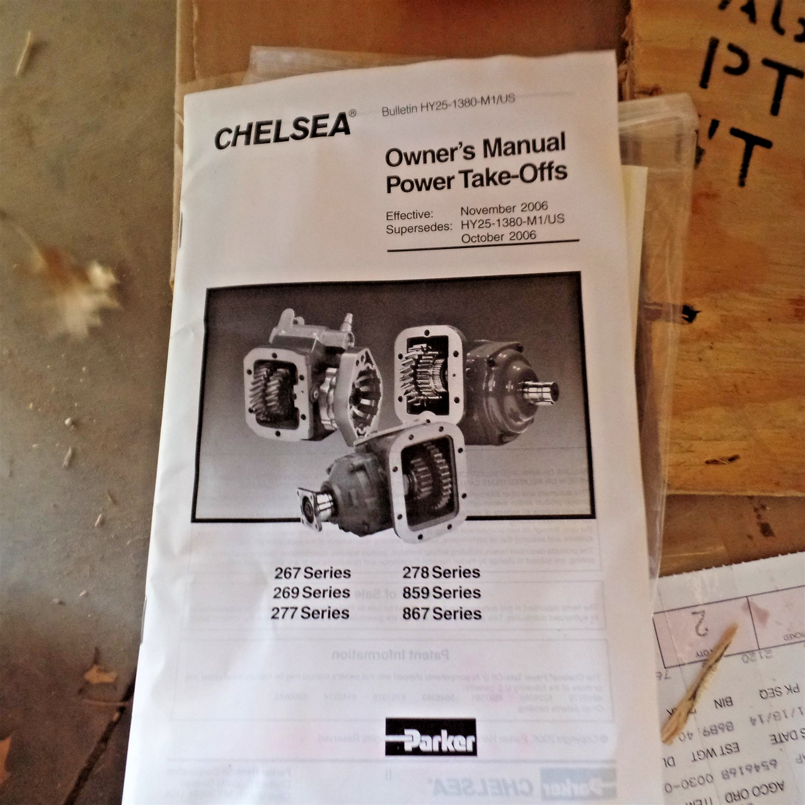CHELSEA / PARKER 277 SERIES PTO 10 BOLT AGCO AG518865 MASSEY FERGUSON