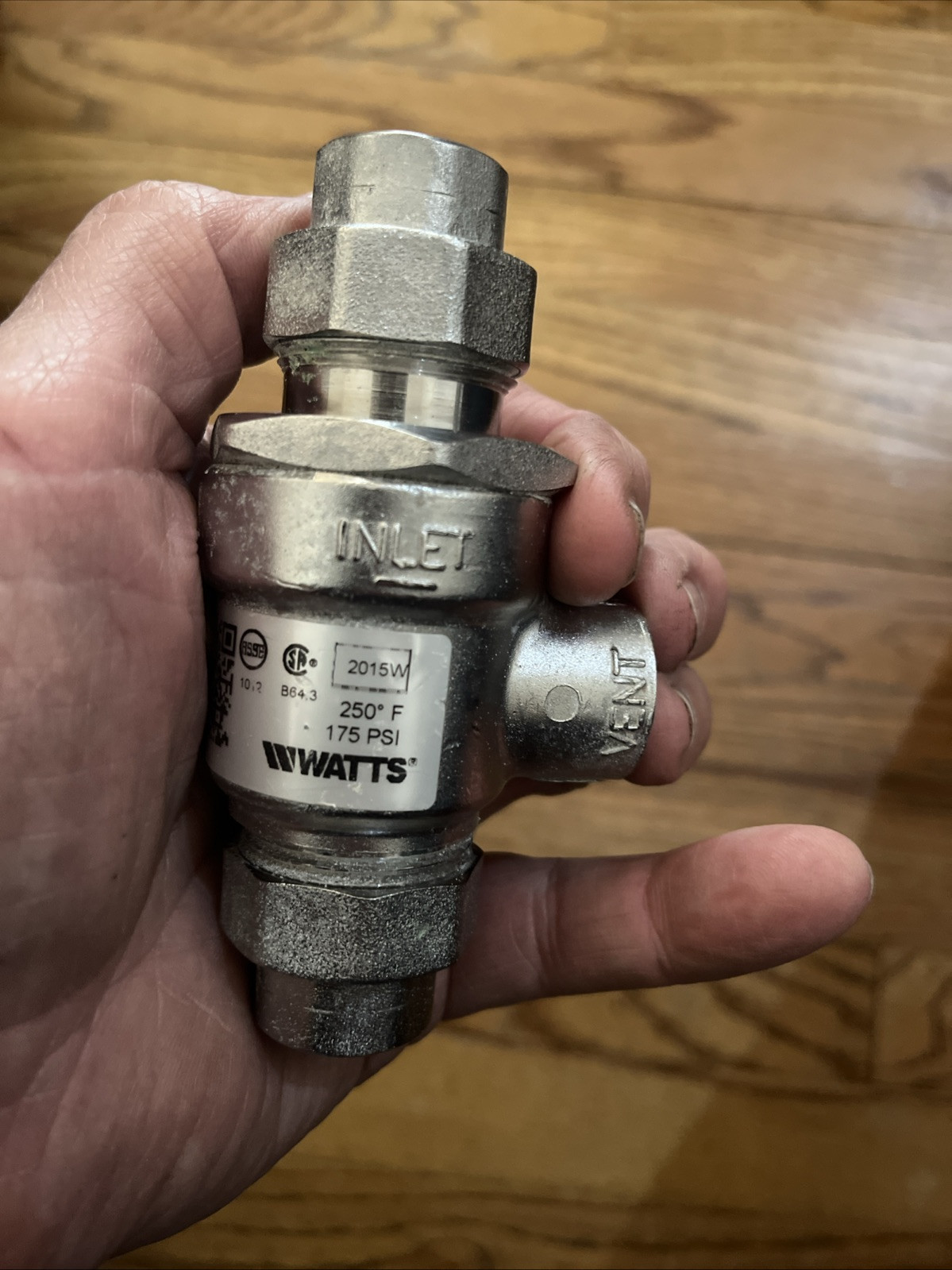 Watts 1/2 9D-M3-SC 0061970 Dual Backflow w/ Atmospheric vent Satin Chrome finish