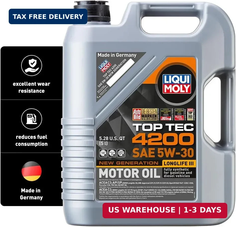 LIQUI MOLY Top Tec 4200 SAE 5W-30 New Generation | 5 L | Fully synthetic engine