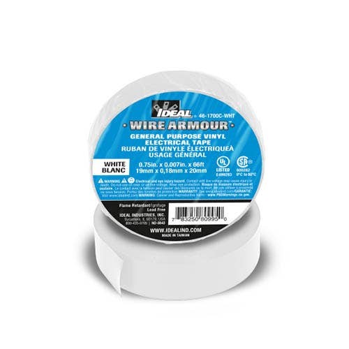 IDEAL Electrical 46-1700C-WHT GP Color tape, 3/4 In x 66 Ft, White