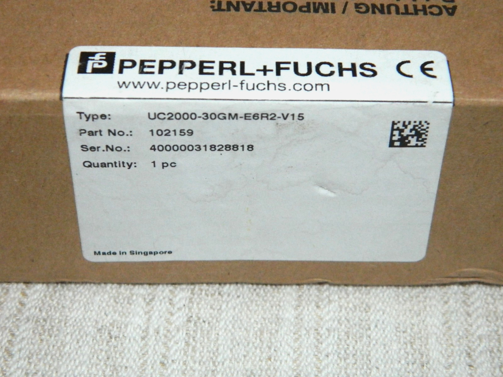 NEW & Never Used Pepperl+Fuchs UC2000-30GM-E6R2-V15 Ultrasonic Sensor Quick Ship