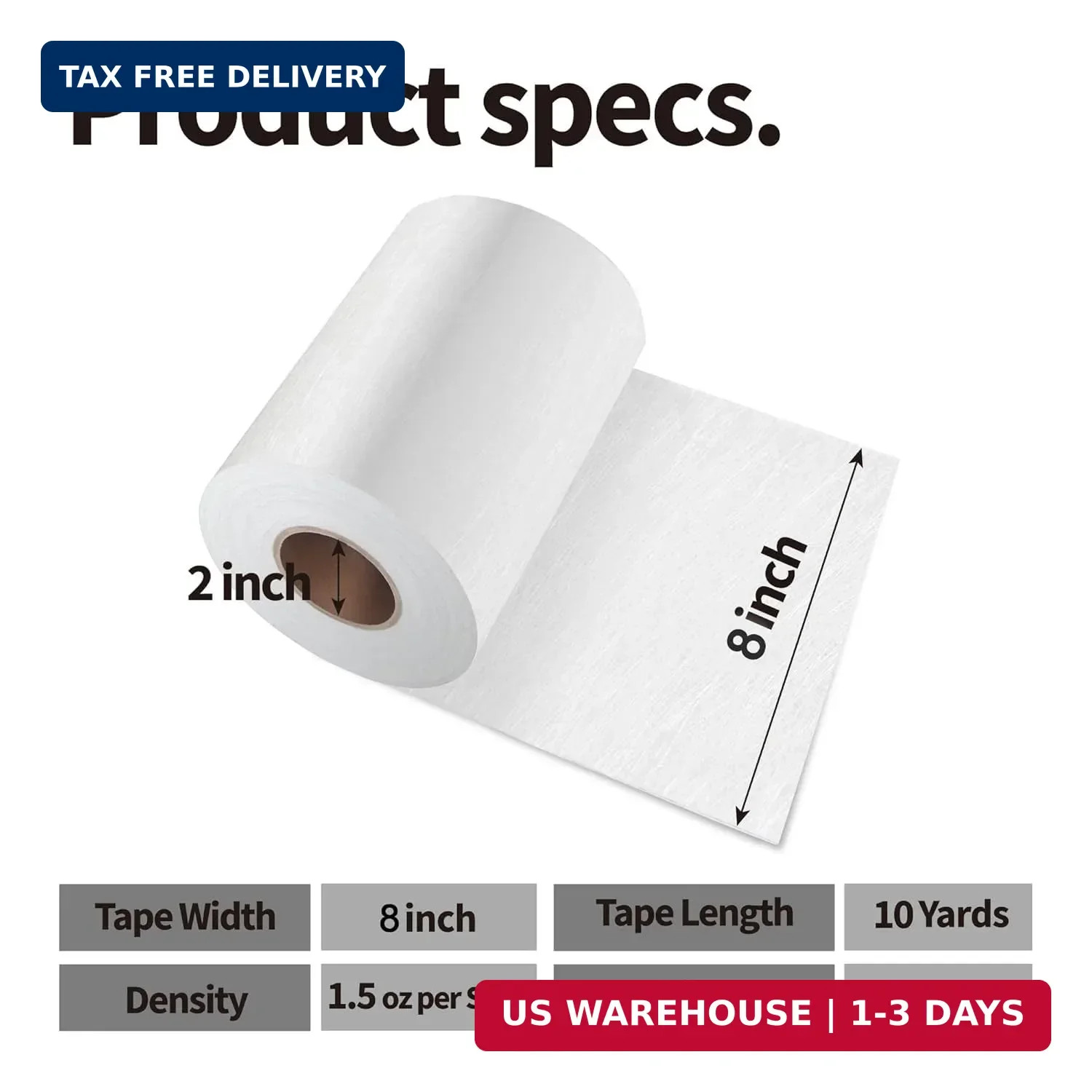 Fiberglass Mat Roll 8″ x 10 Yards, 1.5 oz Chopped Strand Mat, Wide Fiberglass fo