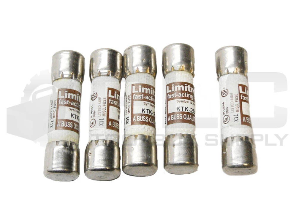 LOT OF 5 NEW BUSSMANN KTK-25 LIMITRON FUSE 25A 600VAC