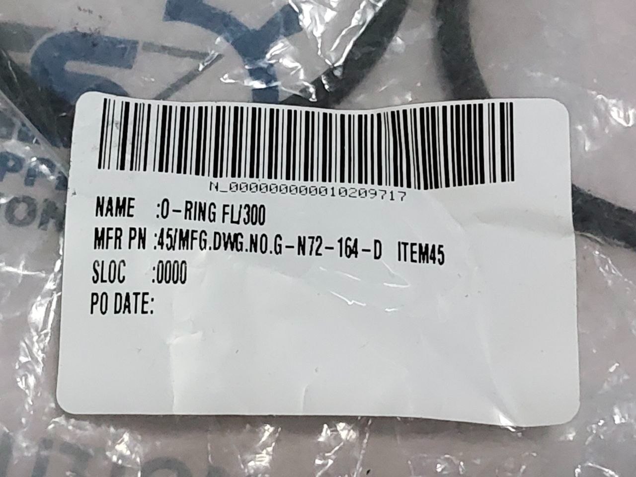 O-Ring FL/300 G-N72-164-D O-Ring Size OD 78mm x ID 71mm x Thick 5mm