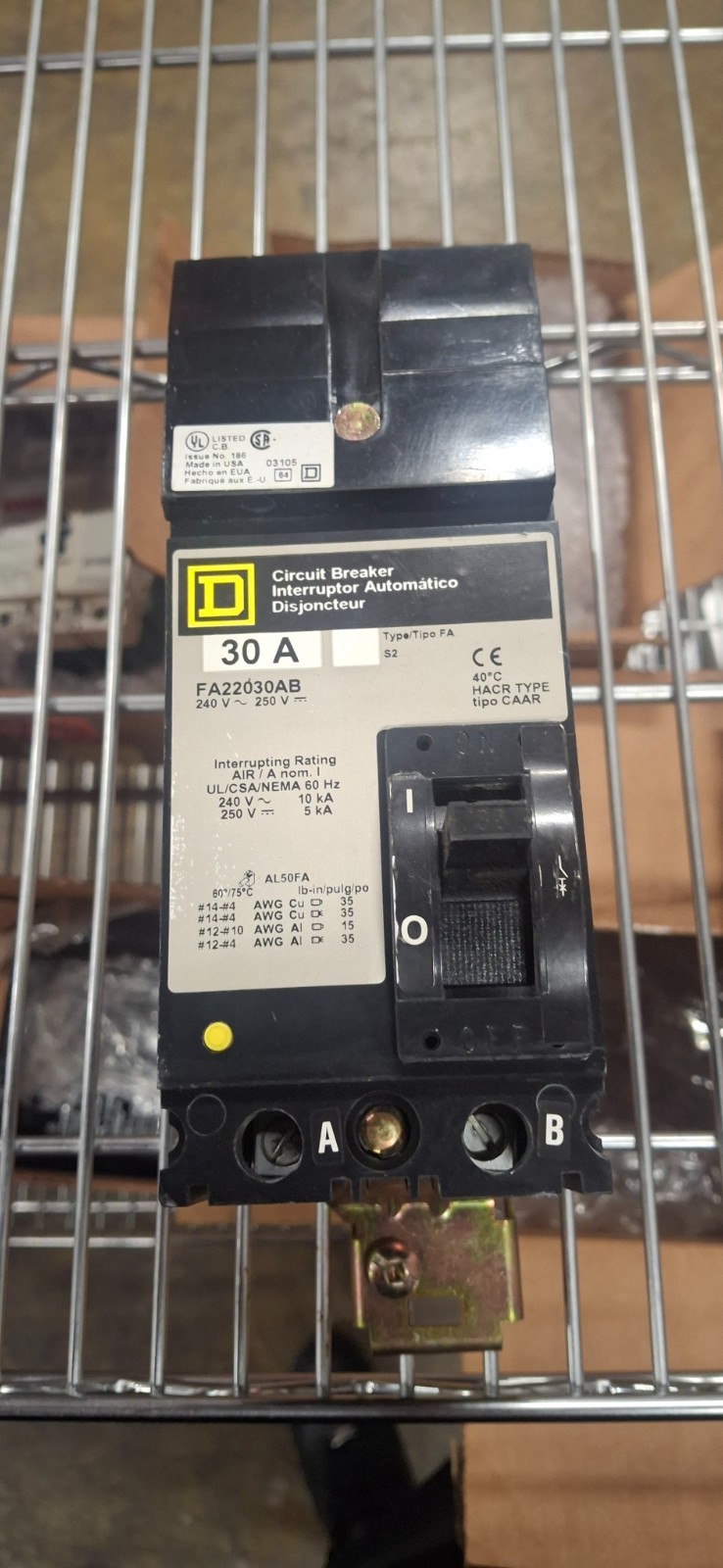 FA22030AB SQD SQUARE D 30 AMP 2 POLE 240V FA22030AB CIRCUIT BREAKER