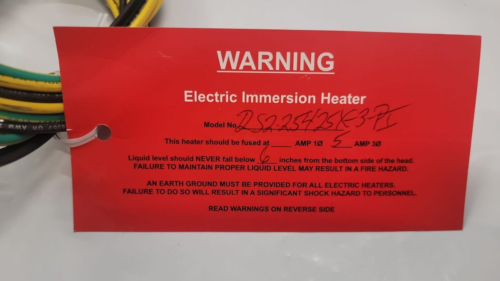 PROCESS TECHOLOGY INMERSION HEATER model: DS2.5425X-3-P1 316 SS 2250 WATTS 480V