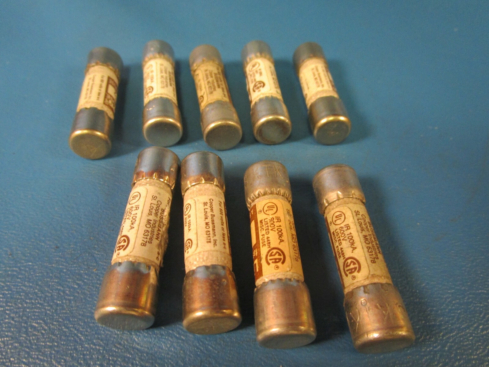 LOT OF 9 Bussmann Limitron KTK-12 Fuses, Fast Acting, Cooper