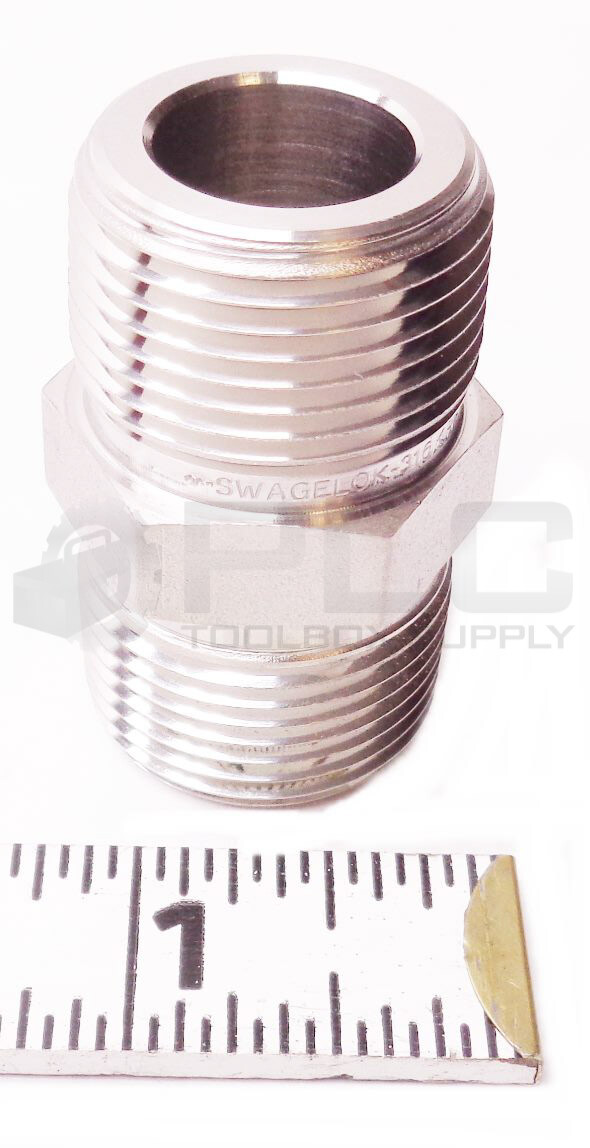 LOT OF 3 NEW SWAGELOCK 316KR9 HYDRAULIC FITTINGS 5/8″ID X 1″ OD 1-7/8″ LONG