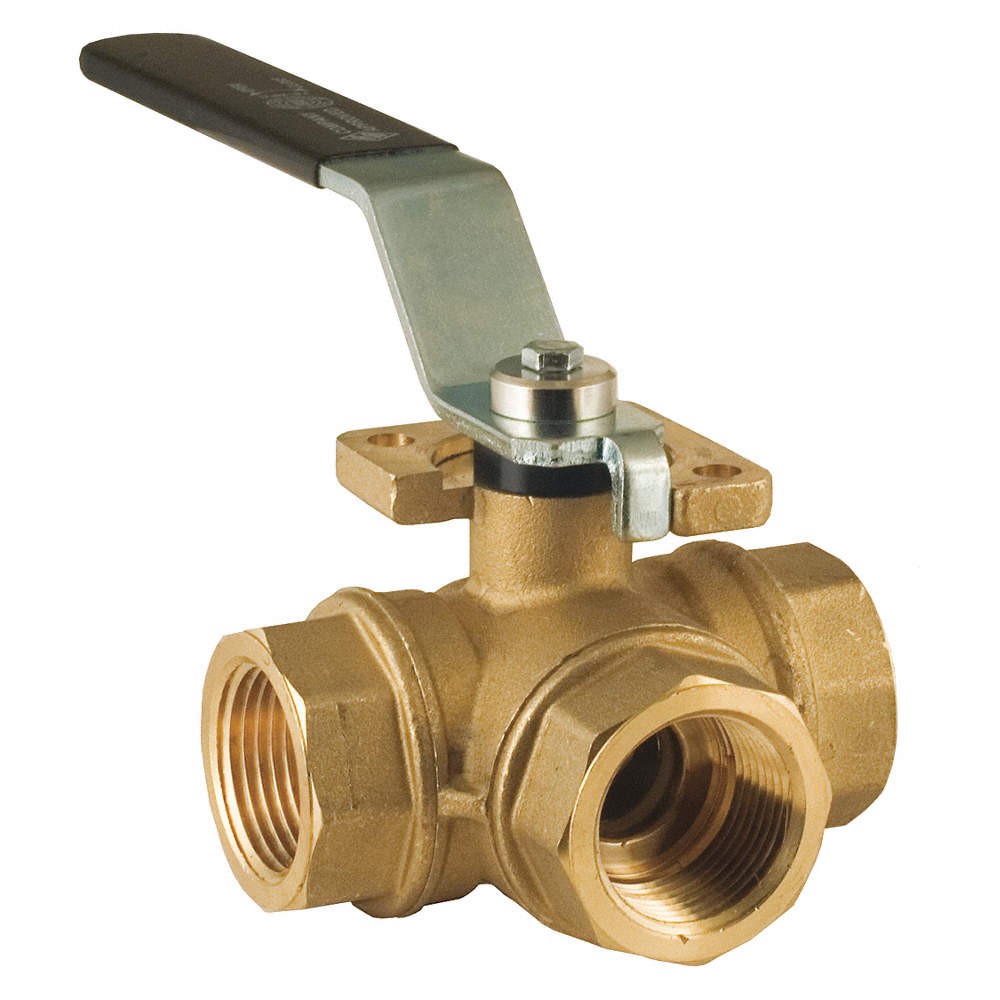 BONOMI 355N-3/4″ Manual 3-Way Ball Valve,3/4″,Brass 46CE41
