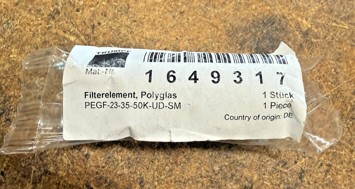 Trumpf / Festo Filter element 1649317 (NEW) PEGF-23-35-50K-UD-SM