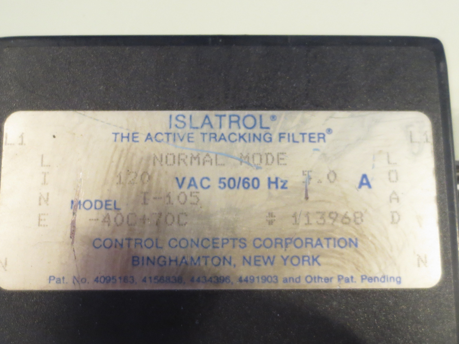 ISLATROL ACTIVE TRACKING FILTER I-105-40C+70C LR-58750