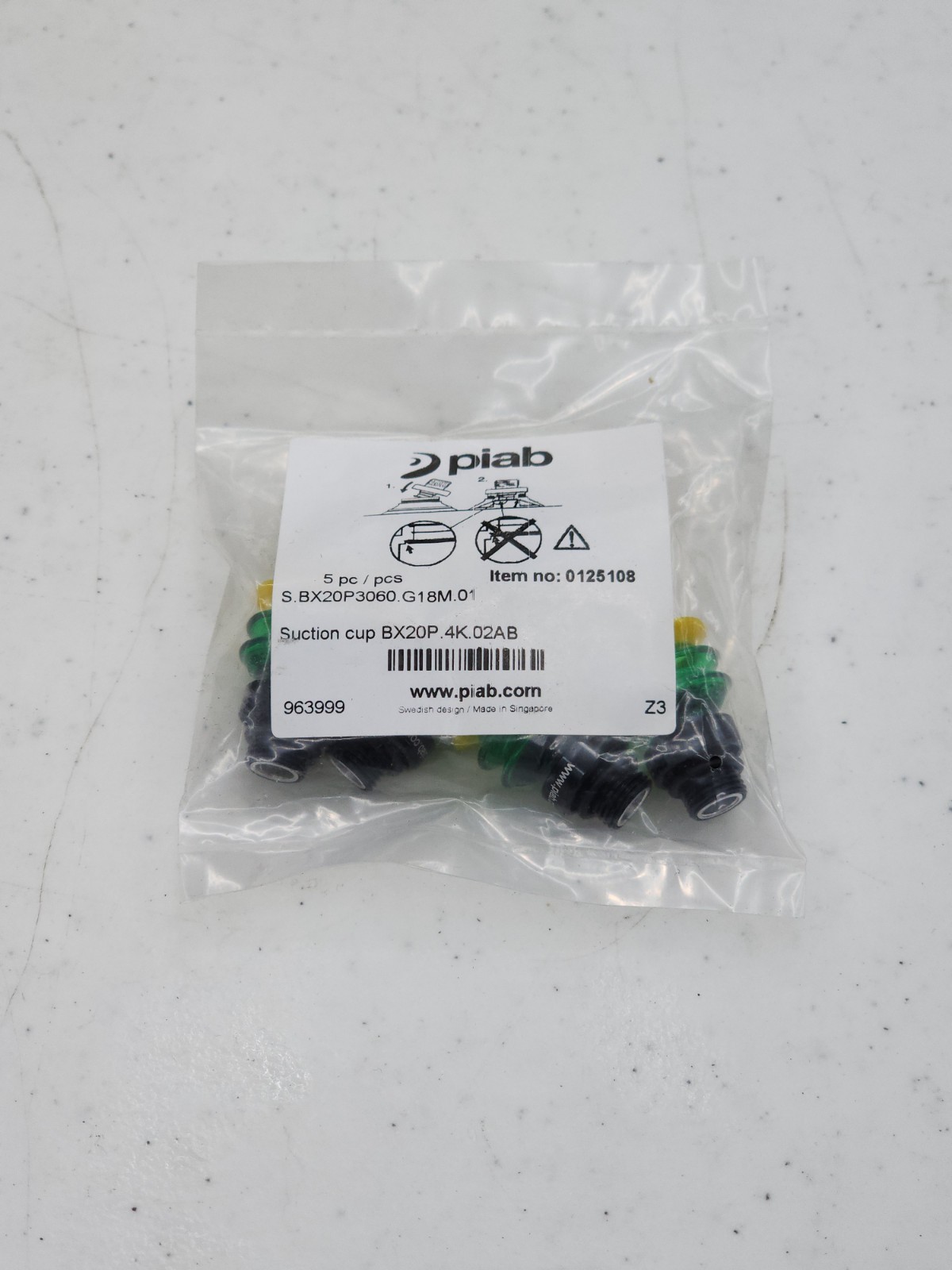 Piab Suction cup BX20P.4K.02AB 5pack 0125108 S.BX20P3060.G18M.01