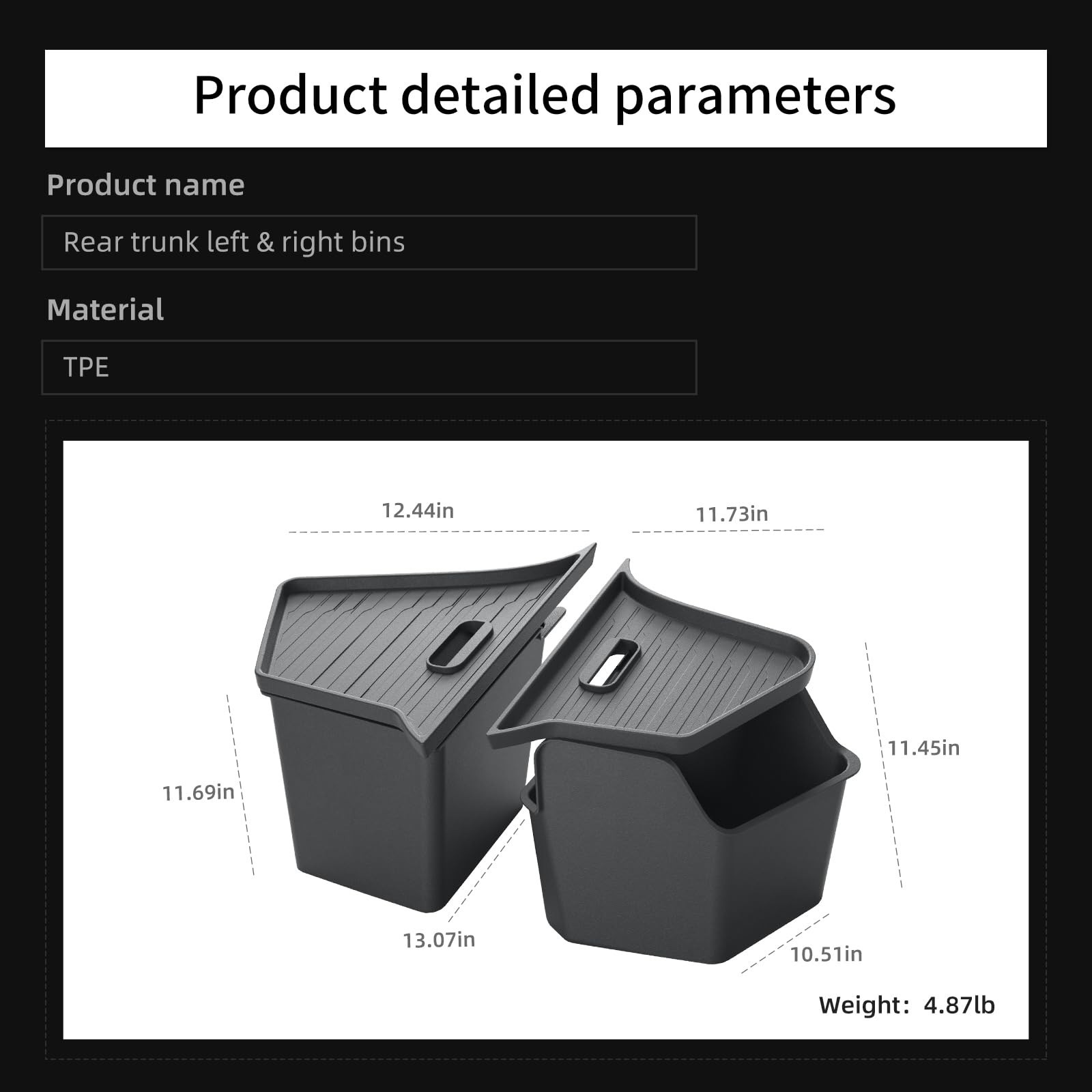 LUCKEASY Rear Trunk Storage Bins Fit for Tesla Model Y Juniper 2025 2026 Stan…