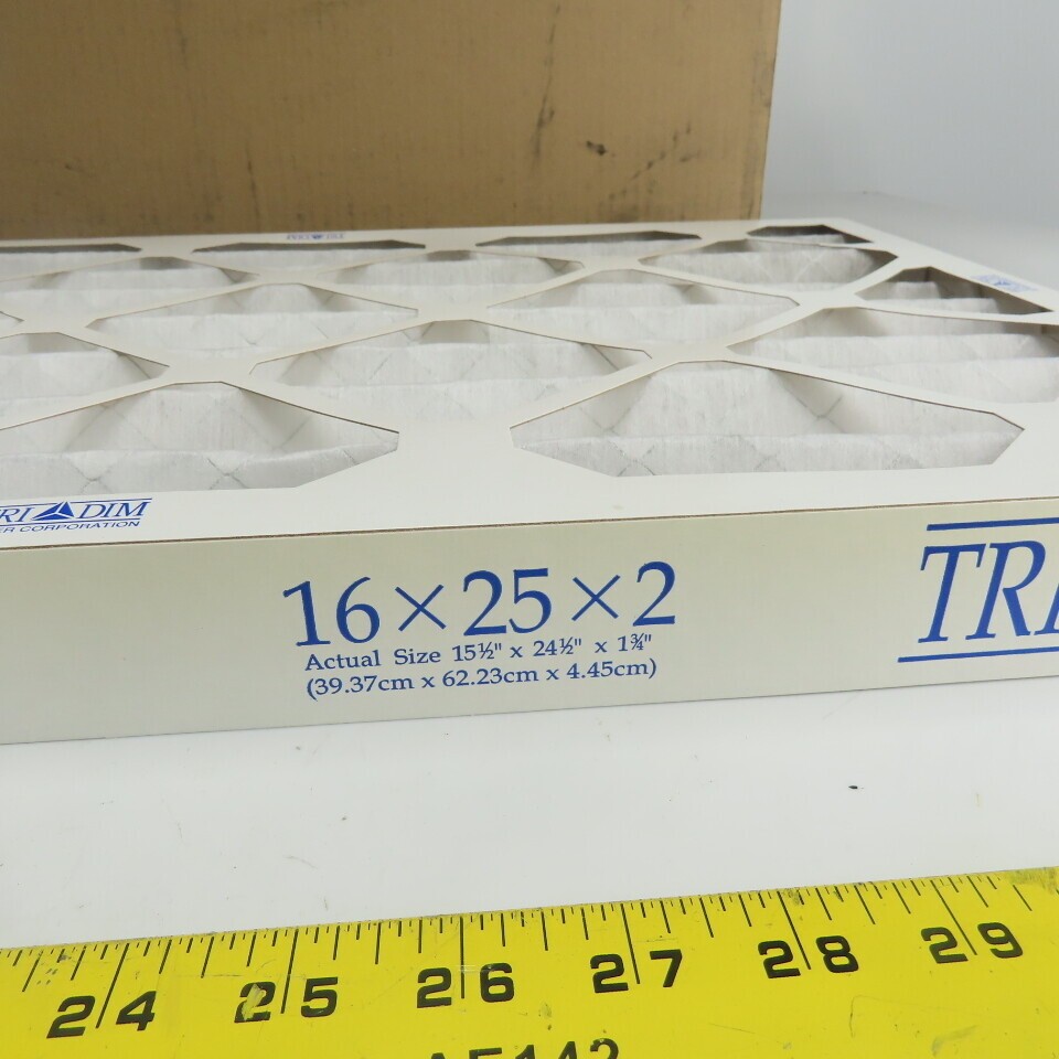 Tri Dim 825P Tri-Pleat 16″ x 25″ x 2″ Air Filter Lot Of 12