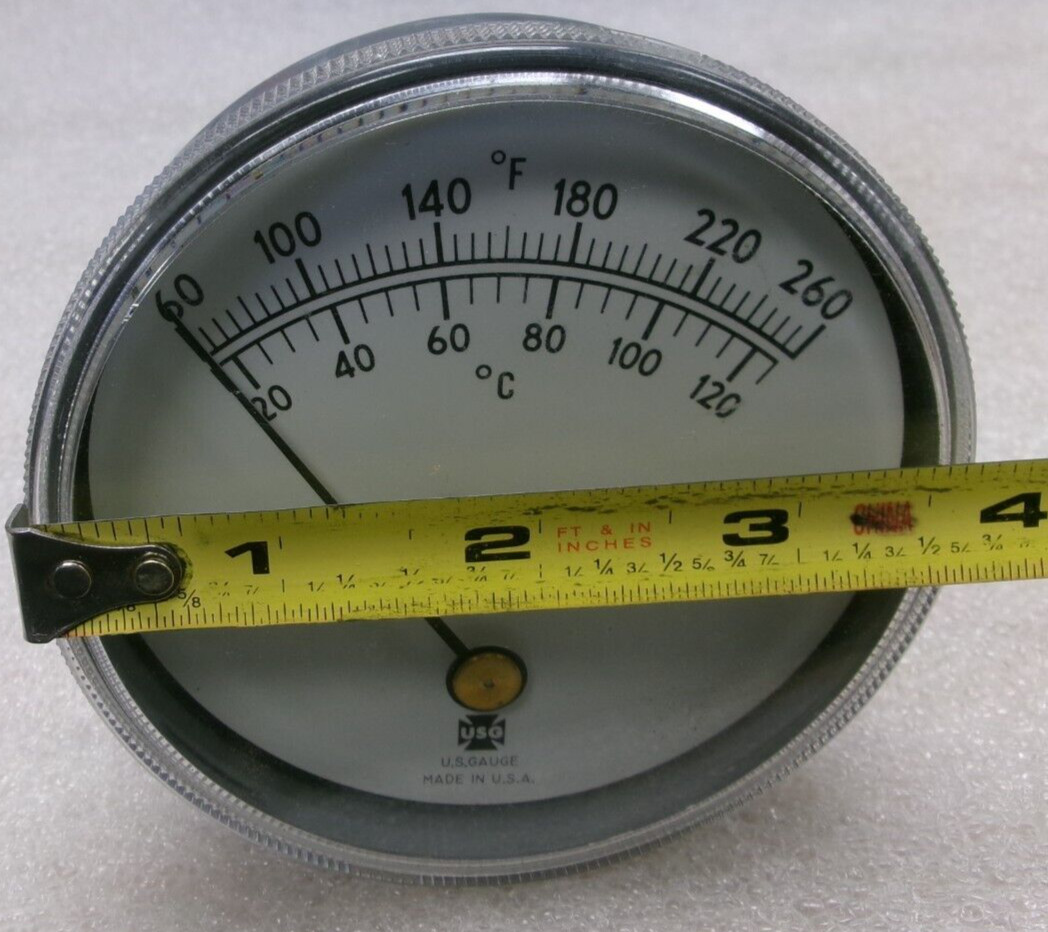 USG Analog Temperature Gauge 60°F – 260°F / 15°C – 125°C Display #787BB