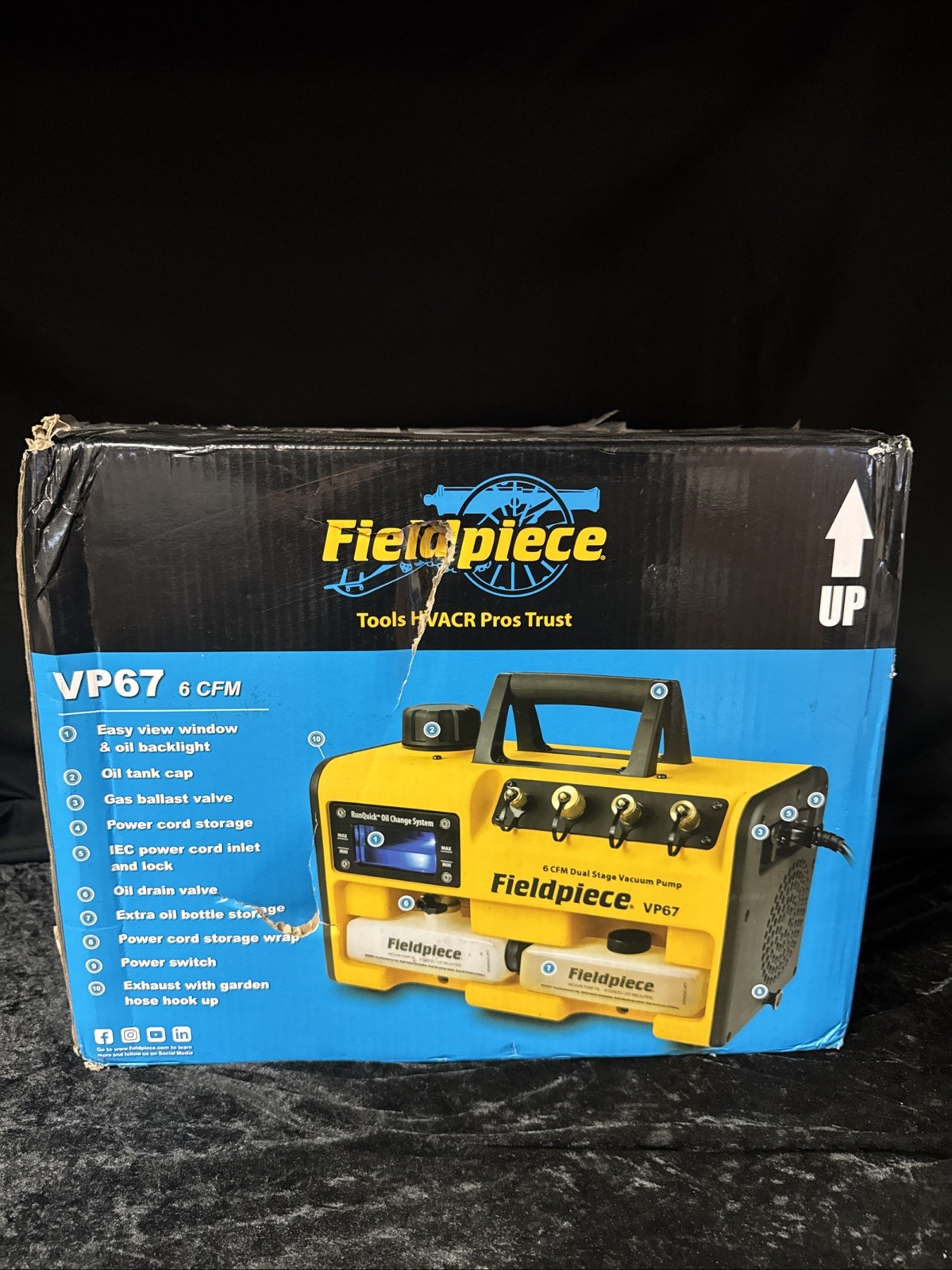 Fieldpiece VP67 Vacuum Pump 6 CFM 120 VAC