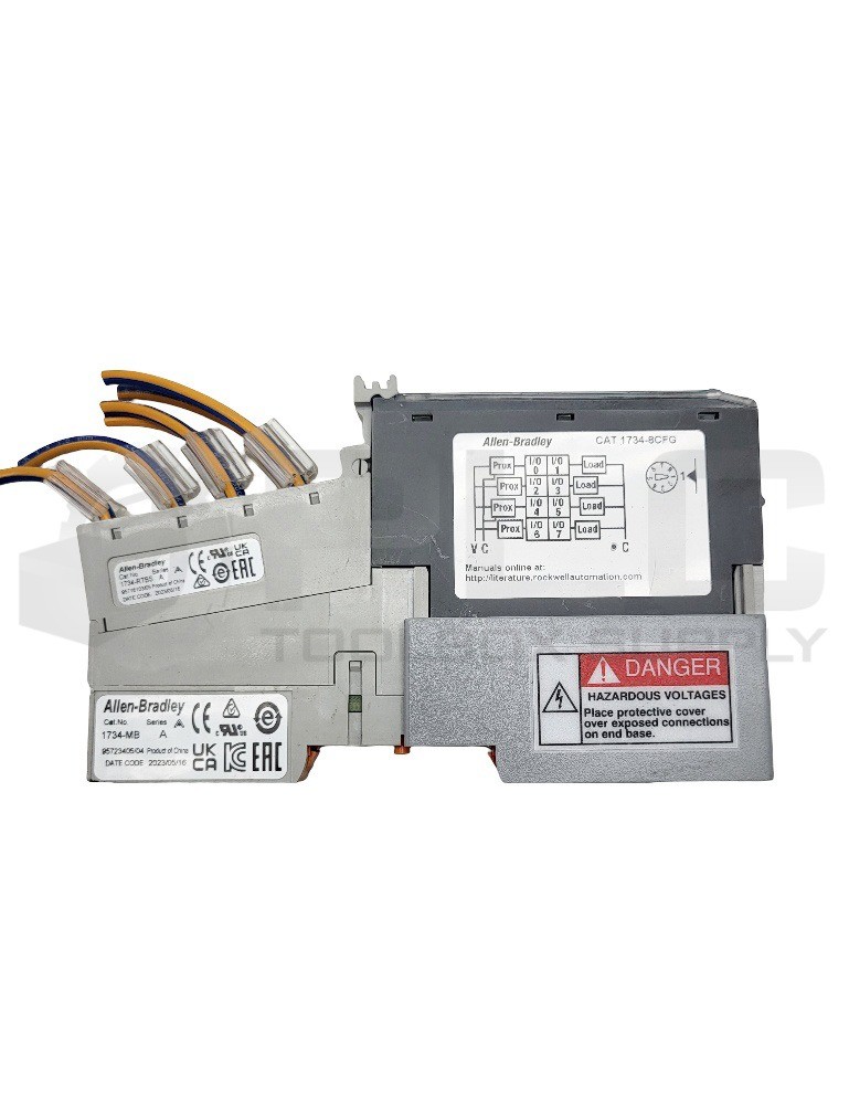 ALLEN BRADLEY 1734-8CFG /C I/O MODULE W/ 1734-RTBS /A W/ 1734-MB /A