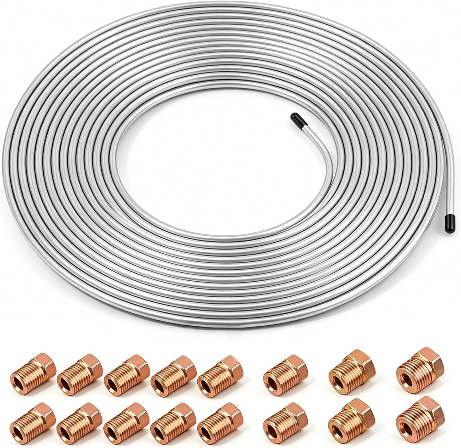 25Ft 3/16″ Upgraded Zinc Coated Steel Brake Line Tubing Kit, Robust Reliable Hyd
