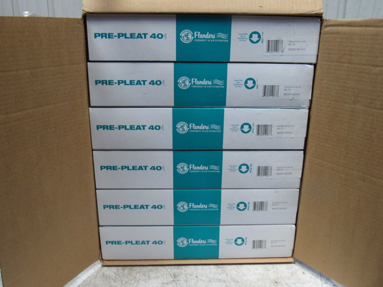 Flanders 80255.042020 20″x20″x4″ MERV 8 LPC Hi Cap Pre-Pleat Air Filter Lot/12