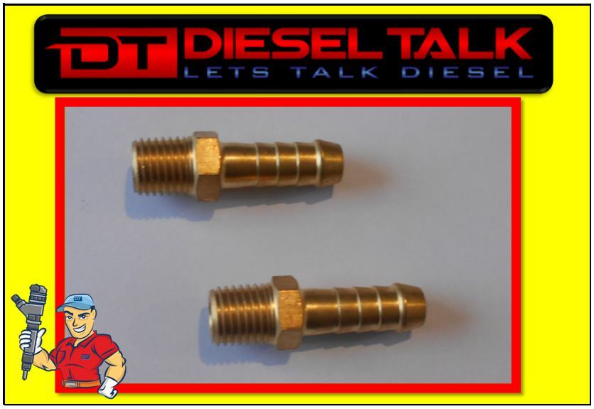 2 X BRASS FITTING 10MM BARB + 1/4″ NPT FUEL OIL WATER HOLLEY BLUE CARTER PUMP