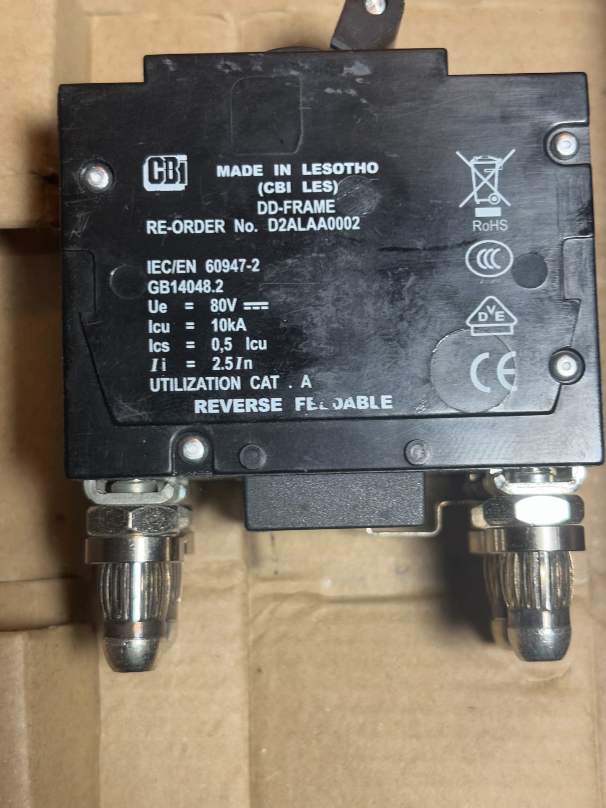 CBI D2ALAA0002 AT&T 408185346 150A 80VDC 2-Pole Circuit Breaker New OEM