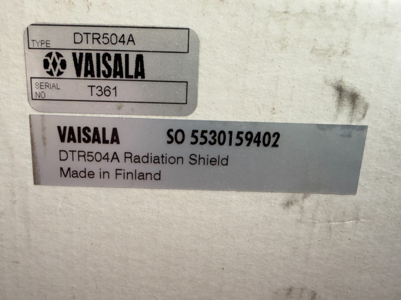 Vaisala DTR504A Radiation Shield For Air Temperature and Humidity Sensors