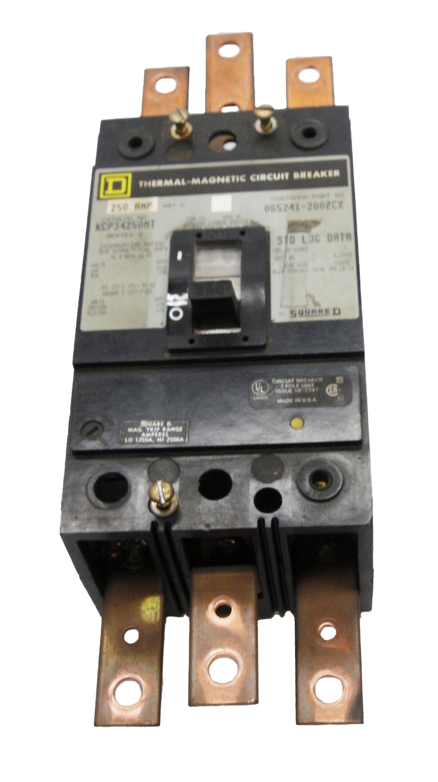 SQUARE D KCP34250MT SER 2 THERMAL-MAGNETIC CIRCUIT BREAKER 250AMP