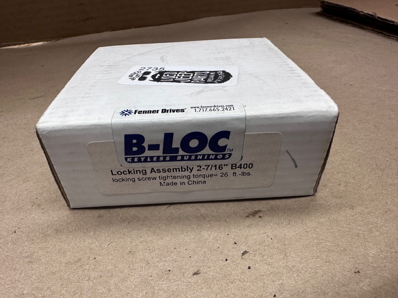 FENNER B400 2 7/16 B402207 NSNB – KEYLESS BUSHING 2-716″ B-Loc Locking Assembly