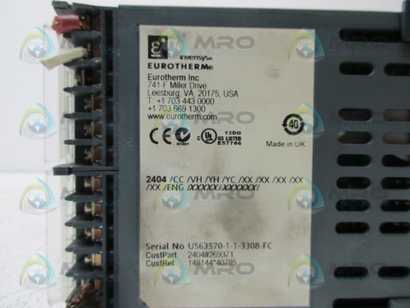 EUROTHERM 2404/CC/VH/YH/YC/XX/XX/XX/XX/XX/ENG/XXXXX/XXXXXX UNMP