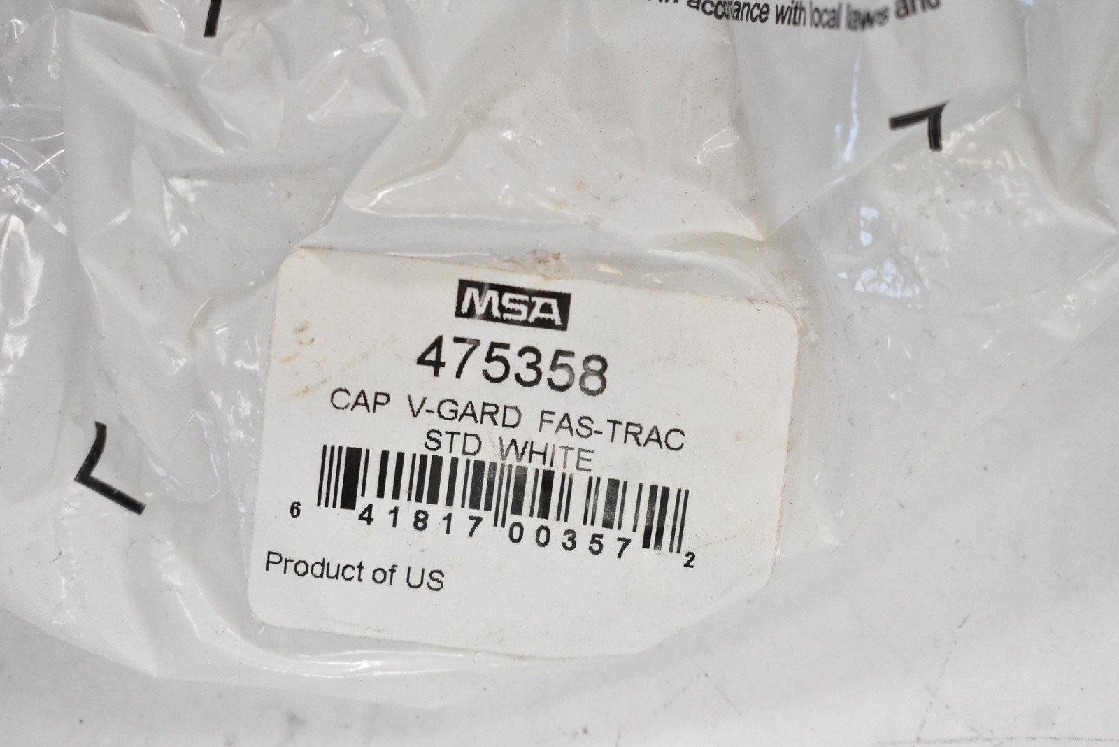 2 Pack MSA 475358 V-GARD Fas-Trac Cap STD White Hard Hat Ratchet Suspension