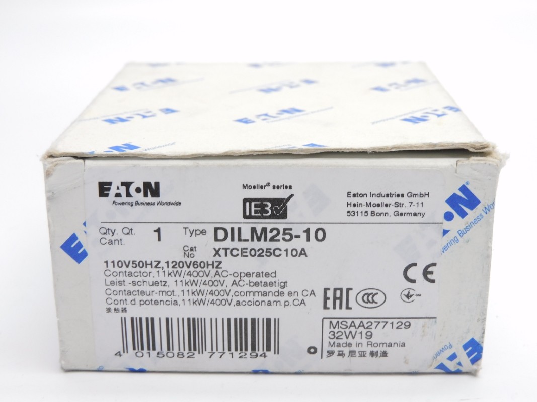 EATON XTCE025C10A DILM25-10 110/120V 45A NSMP