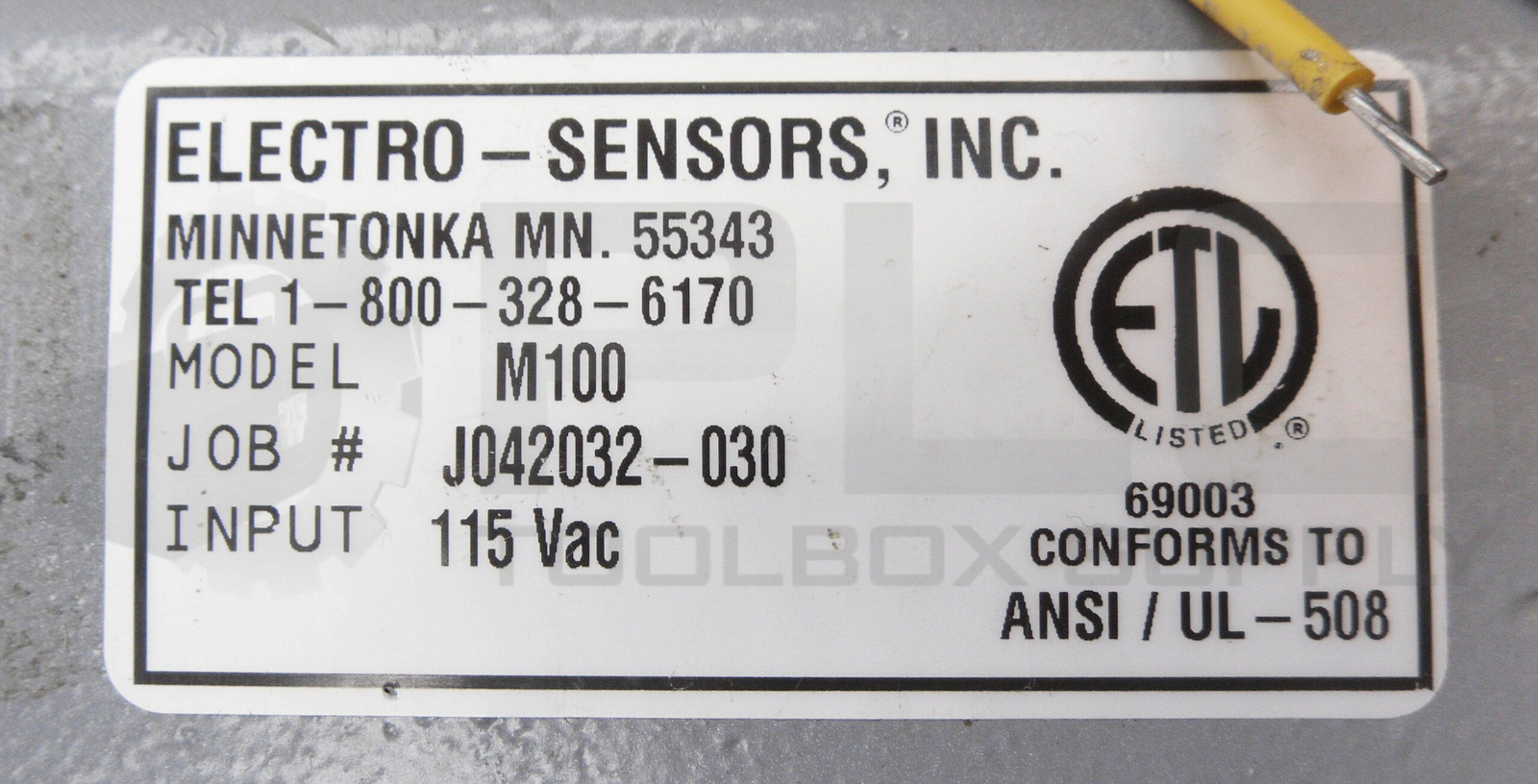 NEW ELECTRO-SENSORS M100 SHAFT SPEED SWITCH 115VAC 0.063A