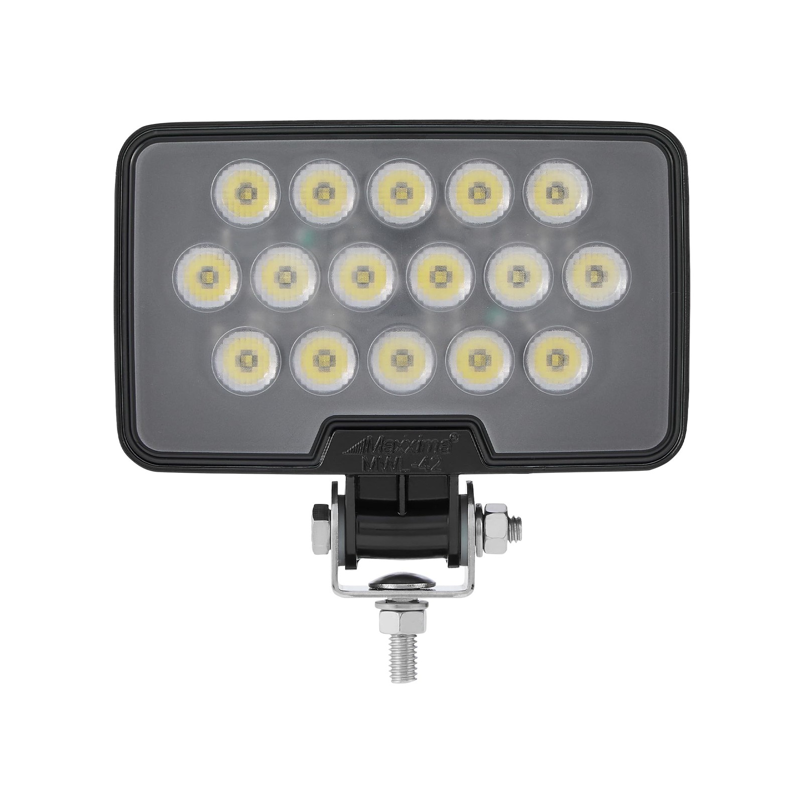 Maxxima MWL-42 Rectangular 16 LED Black Work Light, 2100 Rectangular,