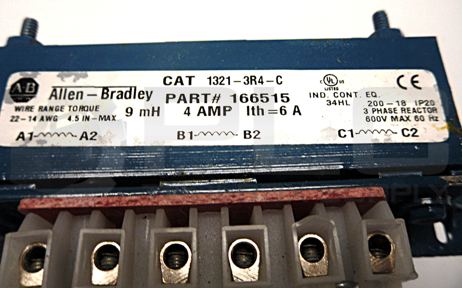 ALLEN BRADLEY 166515 POWER COMPONENT 4A LINE REACTOR 1321-3R4-C