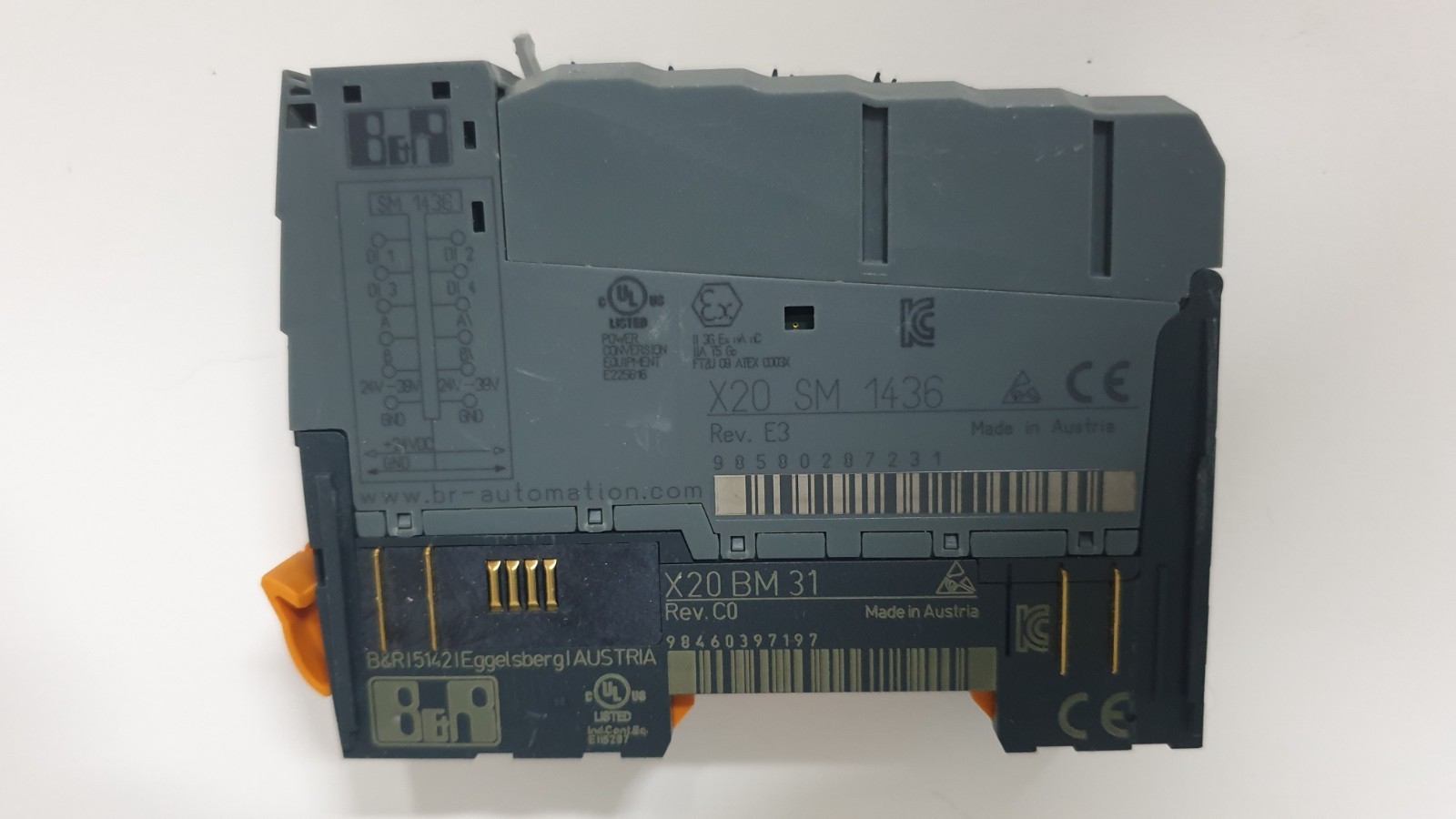B&R X20 SM 1436 Rev. E3 & X20 BM 31 Rev. C0 I/O Module – Used