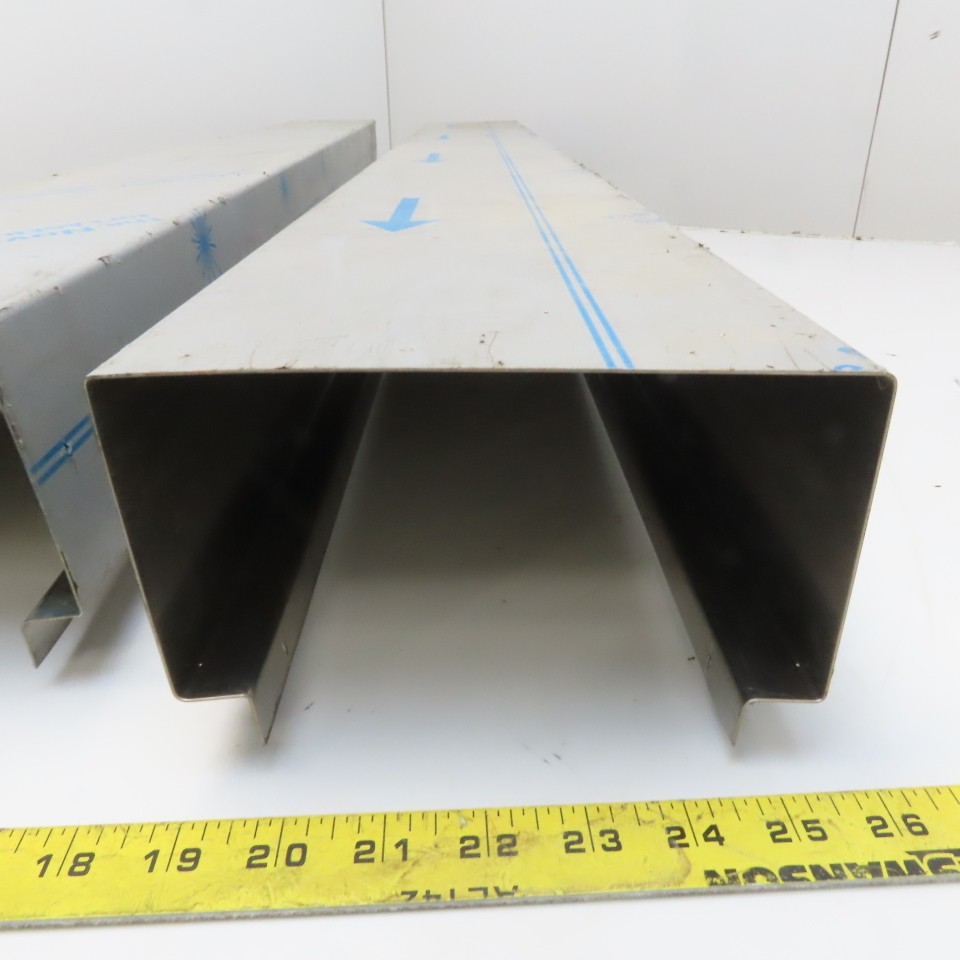 Brushed Stainless Steel Way Cover Trim Profile 3-1/2″ x 6-3/4″ x 60″ Lot of 2