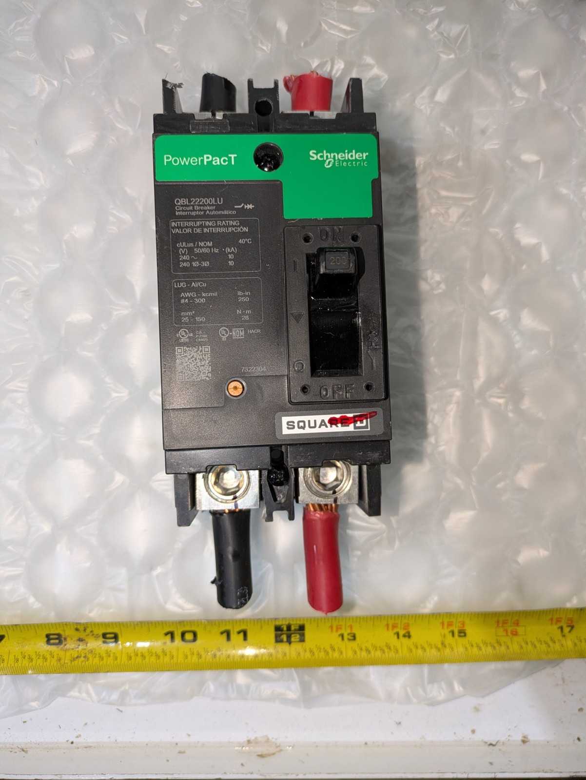 SCHNEIDER ELECTRIC POWERPACT QBL22200LU CIRCUIT BREAKER 50/60HZ